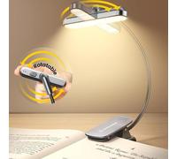 Glocusent Rotatable Reading Light for Books in Bed, 22LEDs Dual-Row Design with Timer, Stepless Dimming & Color Adjustment, 1000mAh Rechargeable Book Light for up to 100hrs