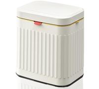 Glodeals Kitchen Trash Can with Lid, 2 in 1 Small Garbage Can Compost Bin Countertop, Wall-Mounted Under Sink Indoor Trash Bin for Kitchen, Bathroom, Cabinet Trash Can Hanging (4L, White/1.05 Gal)