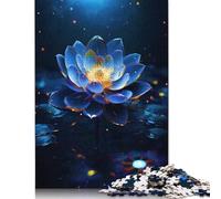 Gloden Lotus Blossom Spark Puzzle Unique Home Decor Premium Cardboard Jigsaw Puzzle for Adults Teen Unique Gift 1000pcs (26x38cm)