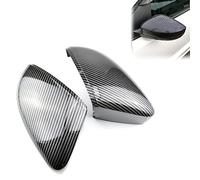 GLOFLY 2PCS Fit For VW Polo 6R 6C Side Door Wing Mirror Cover Replace Caps (Carbon Fiber) Fit For Volkswagen 2010 2011 2012 2013 2014 2016 2017 Replacement Covers