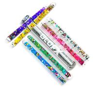 GloFX Silver Holographic Liquid X Kaleidoscope Tube Toy - 6 Glitter Wand Colors - Includes Tube, Wands & Spacers - Premium Sensory Toy for Ages 15+