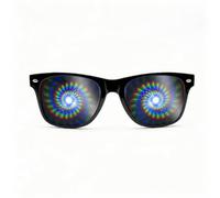 GloFX Spiral Ultimate Diffraction Glasses - Black Rave Prism Grating Glasses Rainbow Firework Spirals 3d Prism Rainbow Effect - Great Edm, Concert, Rave Accessory, Music Festival Essential