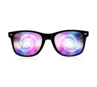 GloFX Spiral Ultimate Diffraction Glasses - Black Rave Prism Grating Glasses Rainbow Firework Spirals 3d Prism Rainbow Effect - Great Edm, Concert, Rave Accessory, Music Festival Essential