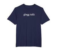 Glogg Takk Please Language Norwegian Wine Tasting Vacation T-Shirt, Men's Big and Tall, Navy Blue, 6X Tall