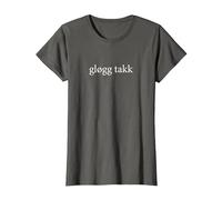 Glogg Takk Please Language Norwegian Wine Tasting Vacation T-Shirt, Women, Asphalt Grey, Large