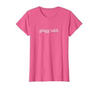 Glogg Takk Please Language Norwegian Wine Tasting Vacation T-Shirt, Women, Pink Heather, Medium