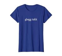 Glogg Takk Please Language Norwegian Wine Tasting Vacation T-Shirt, Women, Royal Blue, Medium