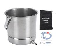 GLOGLOW 1.6L Stainless Steel Enema Bucket Kit Reusable Shower Enema System with Rust Resistant Durable Material for Colon Cleansing Home Hydrotherapy