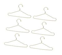 GLOGLOW 10 Doll House Clothes Hangers, Stainless Steel Doll Garment Outfit Holders with Minimal Clutter Neat Organized Storage for Closets Nursery Daycare 10 House Clothes (Golden)