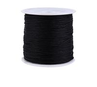 GLOGLOW 20 colors 100M x 0.8mm Nylon Cord Satin String Rattail Satin Nylon Trim Cord Chinese Knot for Necklace Bracelet Beading Jewelry Making (Black)