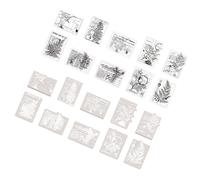 GLOGLOW 20pcs Black and White Botanical Stickers Handmade Japanese Paper Decorative Stickers for Handbook Journal with Natural Artistic Design (Green Fern)