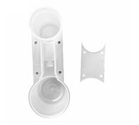 GLOGLOW 20pcs No Spill Bird Water Feeder PP Plastic Automatic Cup 10x4cm for Budgies Finches Doves, Gravity Bottle Adapter Fits Standard Mineral Water Jugs (Double Spout Waterer 20pcs Base Diameter