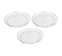 GLOGLOW 3 PCS Air Fryers Crisper Plate,Accessories Replacement Tray Rack Parts Grill Plate Crisper Plate Stainless Steel Oven Air Fryer Basket and Tray for Baking Grilling