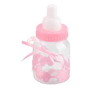 GLOGLOW 30pcs Feeding Bottle Shape Candy Boxes, Food Grade Plastic Milk Bottle Treats for Baby Shower, Birthday and Christmas Celebrations (Red)