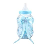 GLOGLOW 30pcs Feeding Bottle Shape Candy Boxes, Food Grade Plastic Milk Bottle Treats for Baby Shower, Birthday and Christmas Celebrations (Blue)