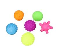 GLOGLOW 6PCS Baby Sensory Balls Textured Ball Set, Soft Squeeze Toys with Squeaker for Infants & Toddlers, Fine Motor Skills Development Toy Multicolor (Colorful)