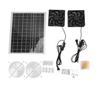 GLOGLOW 75W Solar Powered Exhaust Fan Kit Solar Panel Ventilation Fan Solar Vent Fan with IPX7 Water Proof Dual Fans for Greenhouse Chicken Coop Pet House Garage Roof