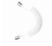 GLOGLOW ABS Spring Flexible Shower Hose, Crack Proof 2m Hose with G1/2 Thread, for Toilet Bidet Sprayer ABS Spring Flexible Shower, Durable Nan Gardening (White)