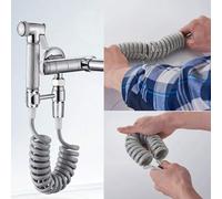 GLOGLOW ABS Spring Flexible Shower Hose, Crack Proof 2m Hose with G1/2 Thread, for Toilet Bidet Sprayer ABS Spring Flexible Shower, Durable Nan Gardening (Grey)