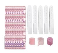 GLOGLOW Acrylic Bookmark Set, Clear Acrylic Bookmarks 50 Pearlescent Bags 3 Ribbon Rolls for Crafting Wedding Birthday Presents with Smooth Surface Stylish Edge Design