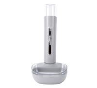 GLOGLOW Automatic Dog Cat Water Bowl Dispenser Height Adjustable Standing, Gravity Fed No Pump Dry Chin Spout for Small Medium Pets Detachable Bottle (Gray)
