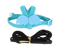 GLOGLOW Bird Chest Harness, Lead Line Latex Silk Straps Adjustable Lightweight Flying Training Rope with Cute Wings for Outdoor Walking Small Medium Parrots Bird Harness Leash (Blue)
