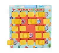 GLOGLOW Board Memory Matching Game, Wooden Board Game with 24 Memory Match Cards 4 Color Game Educational Travel Toys for Kids