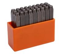 GLOGLOW Carbon Steel Letters Punch Set, 26pcs Alphabet Metal Stamping Tools with Plastic Box for Embossing Leather Jewelry Soft Metals Wood Plastic