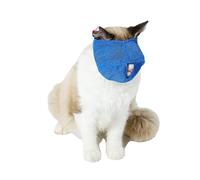 GLOGLOW Cat Muzzles Cat Mouth Cover Cat Headgear Bite Proof Breathable for Aggressive Energetic Cats with Polyester Material Suitable for Grooming Bathing Nail Trimming (Blue)