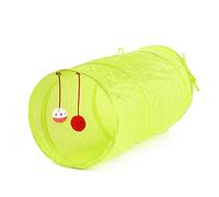 GLOGLOW Cat Tunnel Green Foldable Large Space Crinkle Design Cat Tube for Indoor Cats with Durable Polyester Steel Wire