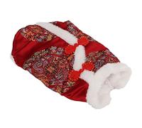 GLOGLOW Chinese New Year Dog Costume Tang Suit Traditional Hanfu Pet Warm Suit Winter Plush Jacket with Fashion Pattern for Small Medium Dogs Cats (M)