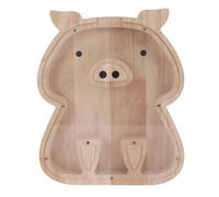 GLOGLOW Clear Piggy Bank, Transparent Bank Wood Children's Piggy Savings Box Multi Purpose Acrylic Transparent Window Savings Can for Kids Boys Girls Toddler Birthday