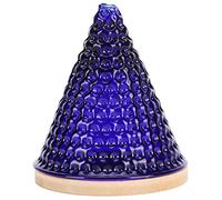 GLOGLOW Coffee Filter Dripper Funnel, Glass and Wood Coffee Pot Brewer for Pour Over Making, Perfect for Home or Office Brewing (Blue)