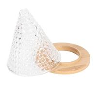GLOGLOW Coffee Filter Dripper Funnel, Glass and Wood Coffee Pot Brewer for Pour Over Making, Perfect for Home or Office Brewing (Transparent)