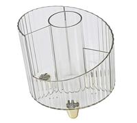 GLOGLOW Compartmentalized Makeup Brush Organizer Multi Grid Storage Bucket Transparent Plastic Case with Multi Storage Compartments for Brushes Pens Lipstick Eyeliner (Transparent)