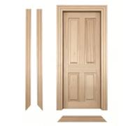 GLOGLOW DIY Dollhouse Door 3PCS 1:12, Unfinished Birch Wood Miniature Interior Front Doors, Snap Together No Tools Recessed Panel, Blank for Painting, Model Room Box Furniture Accessories (Width