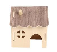 GLOGLOW DIY Wooden Hamster House, Hideout for Small Animals Decorative House Cozy Sleeping for Cage Accessories Pet Toys