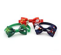 GLOGLOW Dog Bow Tie, with Polyester Bow, 20 to 38cm Neck Fit, Holiday Costume Accessory for Dogs and Cats, All Season Party Wear Dog Tie, Adjustable Christmas Pet Collar Gardening