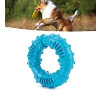 GLOGLOW Dog Rubber Teeth Grinding Donut Bite Resistant Anti Slip Ring Shape Teeth Cleaning Toy with Non Slip Bumps for Medium Large Dogs Golden Retriever Border Collie (Sky Blue)