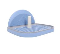 GLOGLOW Dog Training Toilet Pet Potty Tray with Removable Post and Wall Cover for Small Dogs and Puppies Under 15 Lbs Keeps Feet Dry and Clean (Blue)