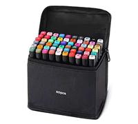GLOGLOW Double Tip Markers for Adult Kids Coloring, 60 Colors with Fine Wide Nibs Washable Felt Tip Pens for Drawing Design and Art Suitable for Beginners Professionals Classroom Home Use