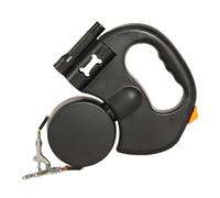 GLOGLOW Dual Retractable Dog Leash for 2 Dogs One Handle Control with LED Light Anti Slip Grip and One Click Brake for Night Walking Large Dogs (Black Battery Version)
