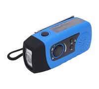 GLOGLOW Emergency Hand Crank Radio Solar USB Charging Portable FM NOAA Weather Radio with Flashlight 2000mAh Power Bank for Outdoor Camping Survival (Blue)