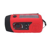GLOGLOW Emergency Hand Crank Radio Solar USB Charging Portable FM NOAA Weather Radio with Flashlight 2000mAh Power Bank for Outdoor Camping Survival (Red)