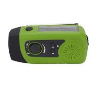 GLOGLOW Emergency Hand Crank Radio Solar USB Charging Portable FM NOAA Weather Radio with Flashlight 2000mAh Power Bank for Outdoor Camping Survival (Green)