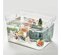 GLOGLOW Exquisite Landscape Design Clear Tabletop DIY Aquarium Stylish & Easy to Clean for Living Room High Transparent PET (L)