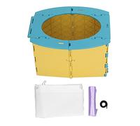 GLOGLOW Foldable Travel Potty for Toddlers, Portable Baby Toilet with Bags for Camping & Car, Emergency Kids Potty for Long Distance Driving (Blue Yellow)