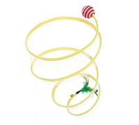 GLOGLOW Folded Cat Tunnel Toy Collapsible S Shape Tunnel with Feather for Indoor Outdoor Interactive Play Pet Cat Kitten (Sisal Ball)