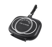 GLOGLOW Grill Pans 32 X 26 X 6.5 Cm Magnetic Lock Silicon Sealing Ring Easy Clean for Home Kitchen Stove Cooking Aluminum Grill Pan Double Sided Sealed Cooker Kitchen