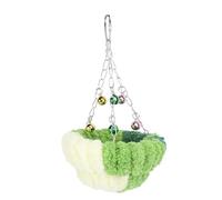 GLOGLOW Hamster Hammock, Hanging Bed Bird Breeding House for Small Animals Parrots Finch Hamster Hammock, Winter Warm Plush Tunnel Nan Nan (Small, Deep Green)